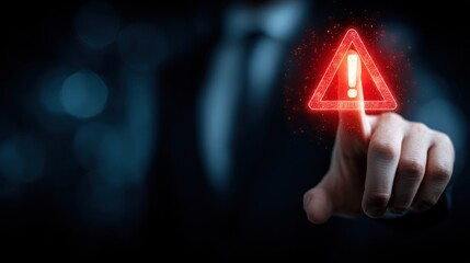 Warning alert on a digital screen