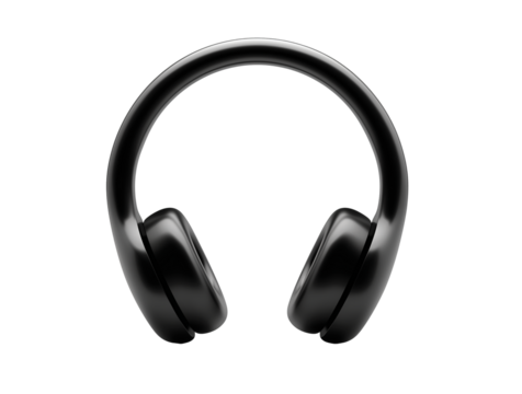  Headphone Music Icon 3D isolated on transparent background, Clipart png - Powered by Adobe