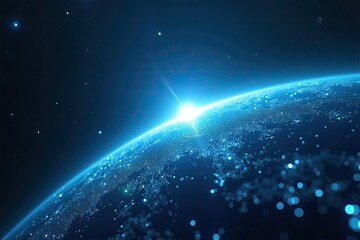 Obraz premium Detailed view of planet earth from space, showing global network.