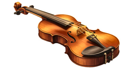Fototapeta premium Golden Violin Art Performance
