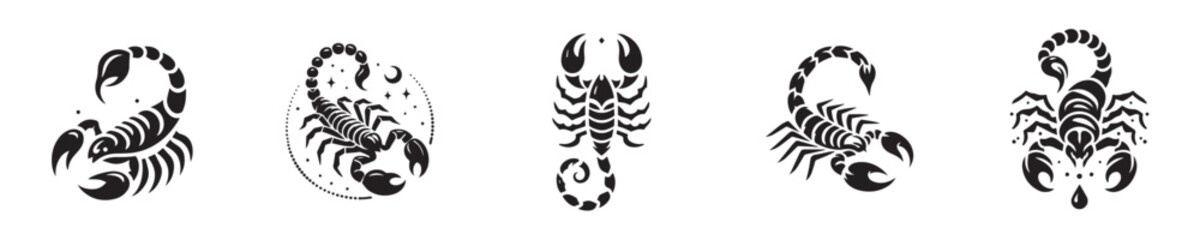 set of vector scorpion tattoo designs