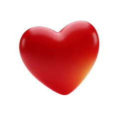 Red heart on white background