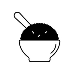 Rice Grain Fill Icon: Food and Cooking Ingredient