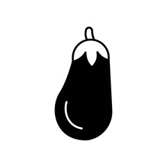 Aubergine Vegetable Fill Icon: Healthy Food and Produce