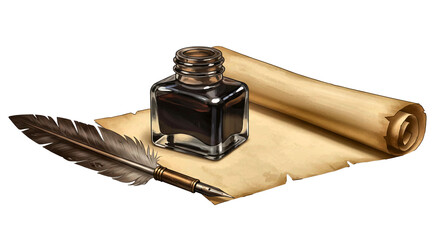 Rustic Bronze Quill and Ink on Aged Parchment