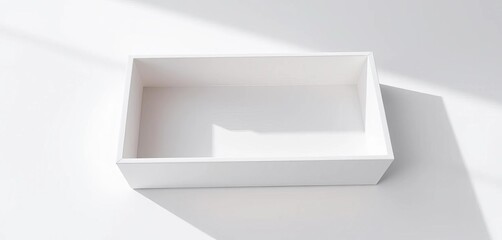 Sleek empty paper tray box on a white background,   functional,  stationery