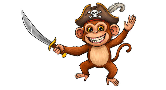 Pirata Macaco com Espada de Banana