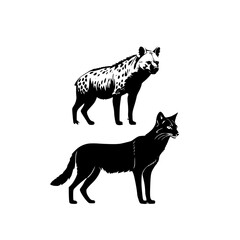 Fototapeta premium black silhouette of a wolf