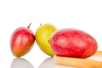 Sweet juicy mango isolated on white background, close-up.