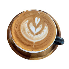 cup of coffee on wooden table