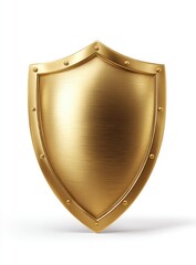 Golden shield, 3D render