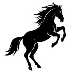 Obraz premium Jumping horse vector silhouette on white background