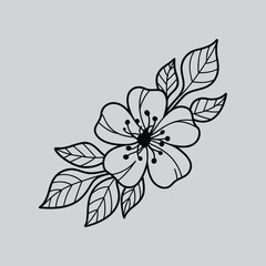 Fototapeta premium Camellia Modern Floral Wall Art Line Drawings