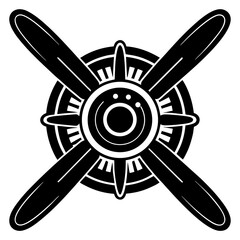 Obraz premium Airplane Propeller Components vector silhouette 