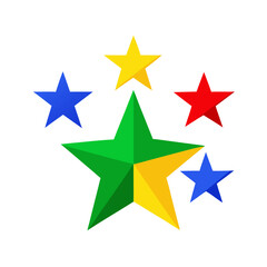 Obraz premium five stars arranged in a scattered pattern against a white background