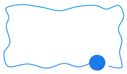 Blue yarn screen frame design