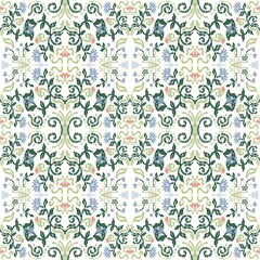 flowers Ikat Seamless Pattern • Bohemian Textile Design • Traditional Fabric Texture • Digital Background for Print and Crafts