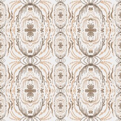  flowers Ikat Seamless Pattern • Bohemian Textile Design • Traditional Fabric Texture • Digital Background for Print and Crafts