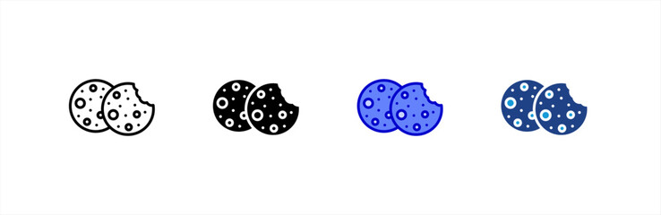 Cookies icon set multiple style collection