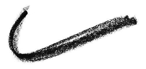 Black colored pencil drawing isolated on transparent background