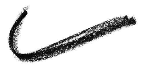 Black colored pencil drawing isolated on transparent background