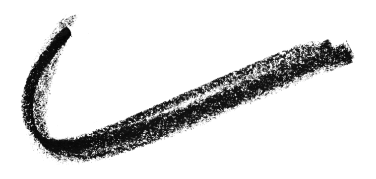 Black colored pencil drawing isolated on transparent background