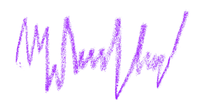 Purple pencil hand writing rhythm set on transparent background