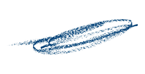 Blue pencil hand writing stroke set on transparent background.