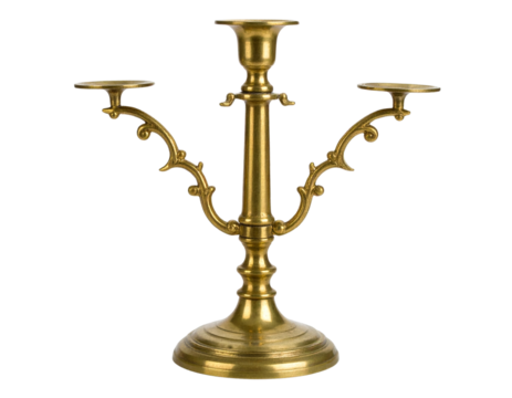 Elegant candlestick holder vintage style isolated on transparent background PNG