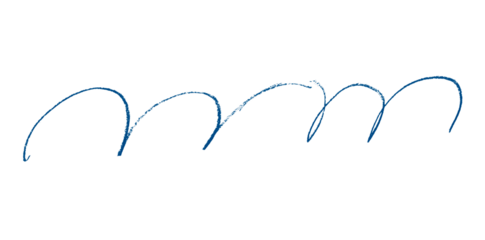 Blue pencil hand writing stroke set on transparent background.