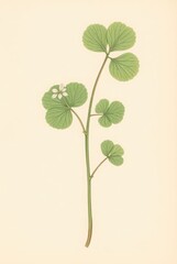 Scientific Botanical Drawing of Strawberry Plant
