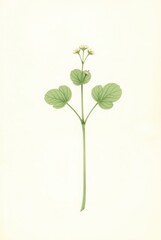 Detailed Botanical Illustration of Wild Strawberry Flower