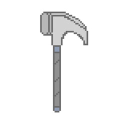 Pixel art illustration of a hammer