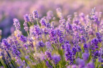 Obraz premium Lush lavender field in soft focus