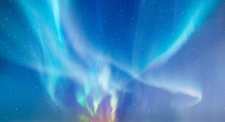 Northern lights or Aurora borealis in the sky - Tromso, Norway