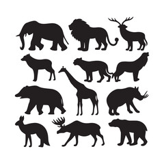 Wild Animal Silhouettes: Safari & Forest Wildlife Vector Art