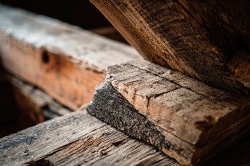 Close-up of weathered wooden beams (1)