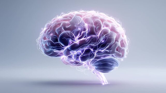 3D Digital Brain with Neural Network and Electric Signals &ndash; Horizontal Tech Motion