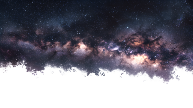 deep space astrophotography galaxy scene isolated on white background, HD realistic