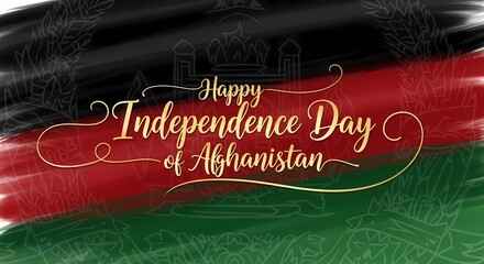 Afghanistan independence day celebration design with national colors and emblem for holiday posters and cards