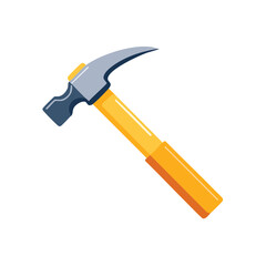 Illustration of a Hammer with a Claw, Tool for Carpentry, Handwork