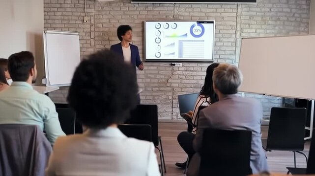 Business presentation in a conference room
