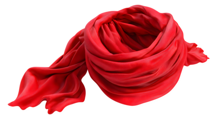 red scarf isolated on white background, HD realistic