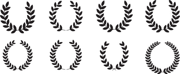 Laurel Wreath Vector Set for Awards, Achievements, and Decorative Elements