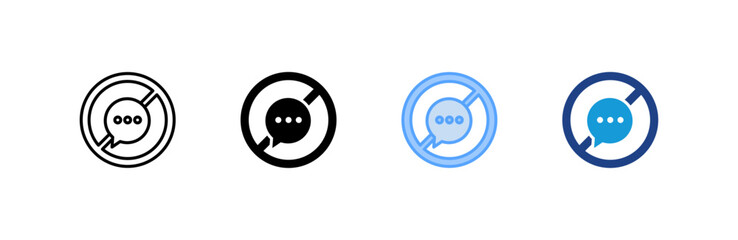 No Speak icon set multiple style collection