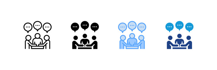 Discussion icon set multiple style collection