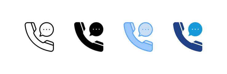 Phone Call icon set multiple style collection