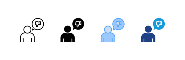 Dislike icon set multiple style collection