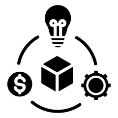 Product Development icon with glyph style