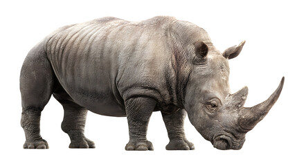 Obraz premium rhinoceros isolated on white background, HD realistic